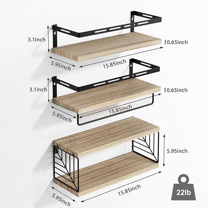 Fixwal Wall Mounted Bathroom Shelves Over Toilet | Wall Shelf - Image 3