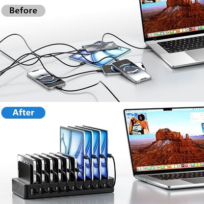 USB C Charging Station for Multiple Devices, 10-Port 100W Charging Dock - Image 5