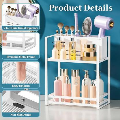 SanDream Hair Tool Organizer Bathroom Countertop, 2-Tier Metal Bathroom - Image 7