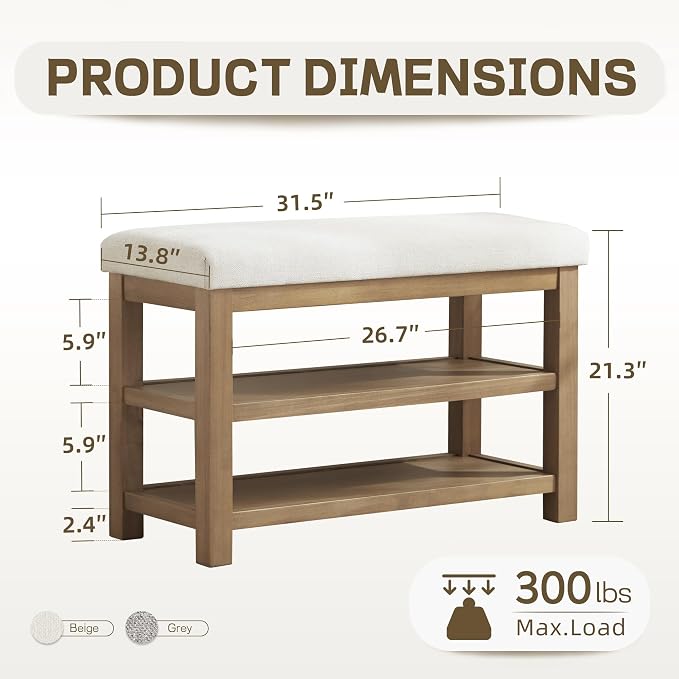 Zihanhome 2 Tier Shoe Rack Bench - Image 2