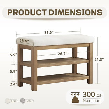 Zihanhome 2 Tier Shoe Rack Bench - Image 2