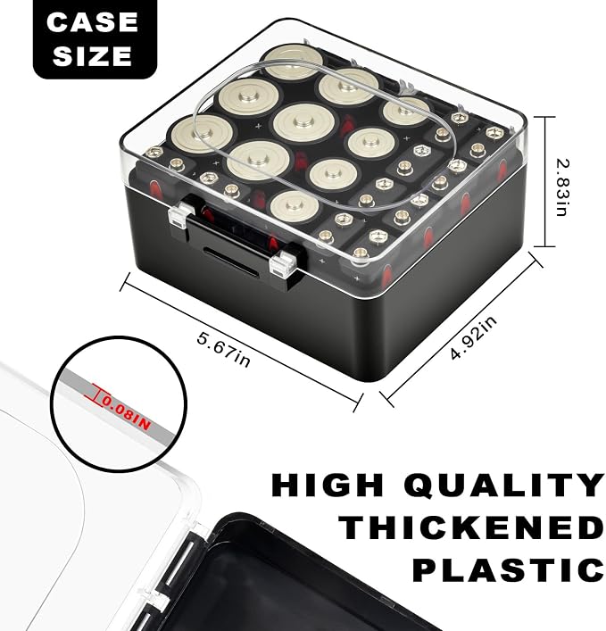 FULLCASE Battery Storage Organizer Box, Holder Container - Image 4
