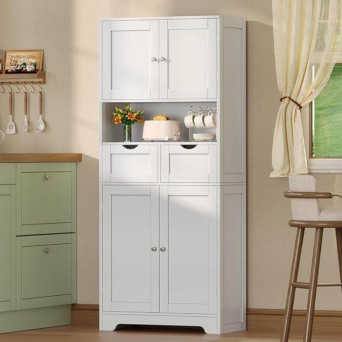 TEENFON 57.8" H Tall Bathroom Storage Cabinet - Image 5