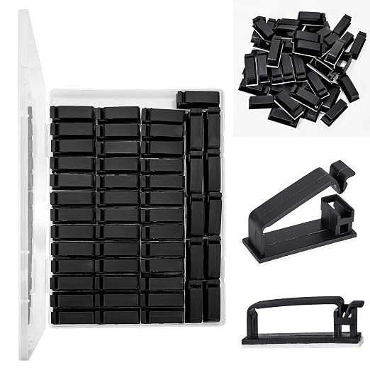 50Pcs Self Adhesive Cable Management Clips, Cable Organizers Wire Clips Cord - Image 5