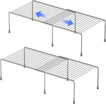 Redrubbit Cabinet Storage Shelf Rack, 4 Piece Expandable Metal Rustproof by Redrubbit