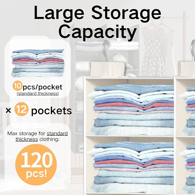 Dual-Row Hanging Closet Organizer – Foldable Clothes Storage Shelves - Image 6