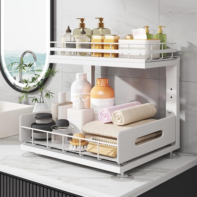 Under Sink Organizer Upgrade To Professional Rails, 2-Tier Dual Pull Out - Image 7