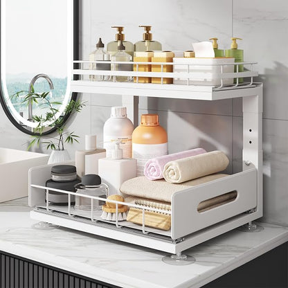 Under Sink Organizer Upgrade To Professional Rails, 2-Tier Dual Pull Out - Image 7