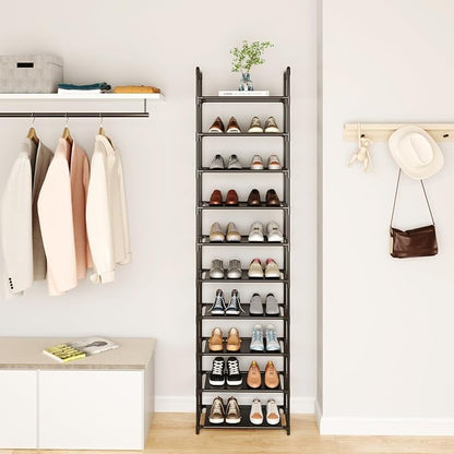 10-Tier Tall Shoe Rack for Closet, Adjustable Sturdy Durable Shoe Shelf - Image 4