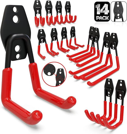 3-H Garage Wall Hooks 14 Pack, Garage Hooks Heavy Duty by 3-H