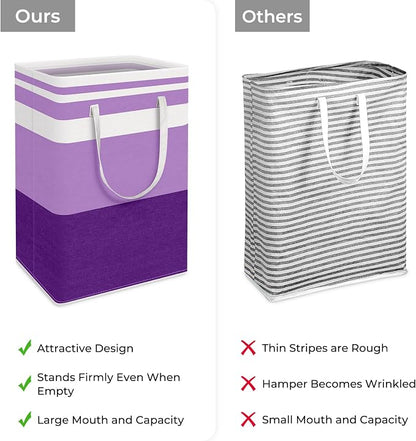 HomeHacks 2 Pack Large Laundry Baskets, Waterproof, Freestanding Laundry Hampers - Image 3