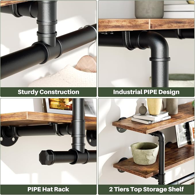 Aheaplus Industrial Pipe Clothes Rack - Image 3