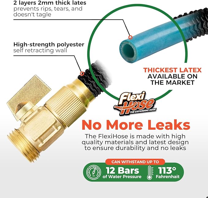 Flexi Hose Lightweight Expandable Garden Hose, 75FT -Retractable Garden Hose - Image 3