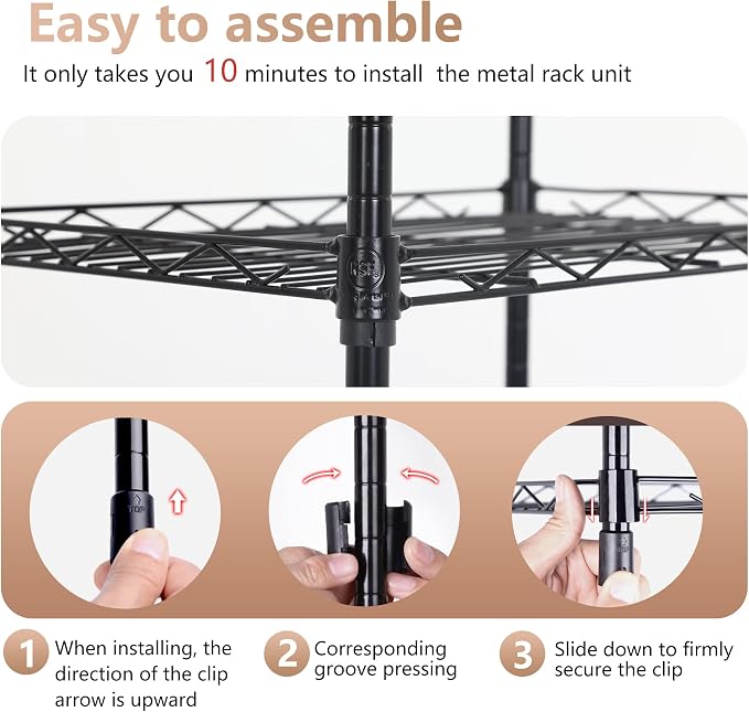 FDW 6 Tier Wire Shelving Units Adjustable Metal Storage Rack 23L x 13W x 59H - Image 4