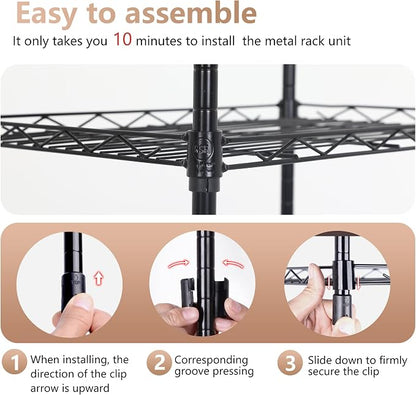 FDW 6 Tier Wire Shelving Units Adjustable Metal Storage Rack 23L x 13W x 59H - Image 4