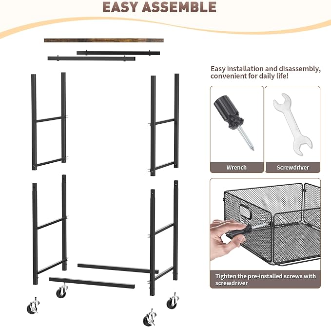 SUNALLY Rolling Kitchen Cart - Image 6