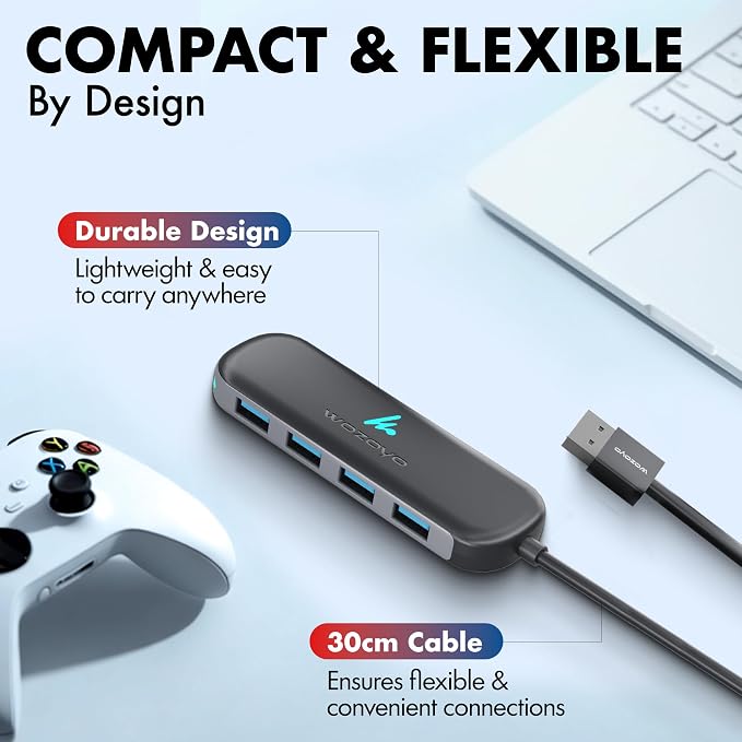 USB A to 4 Port Wozoyo USB 3.2 Hub, 4X USB 5Gbps, Data Transfer Speed Upto - Image 5