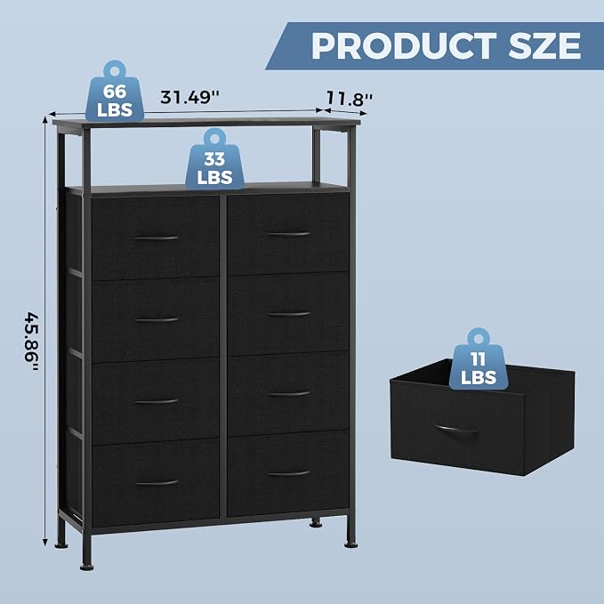 DUMOS 8 Drawers Fabric Dresser - Image 2