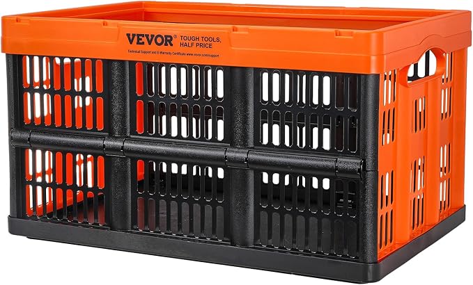 VEVOR 45L Collapsible Milk Crates 3 Packs, Stackable Storage Baskets - Image 9