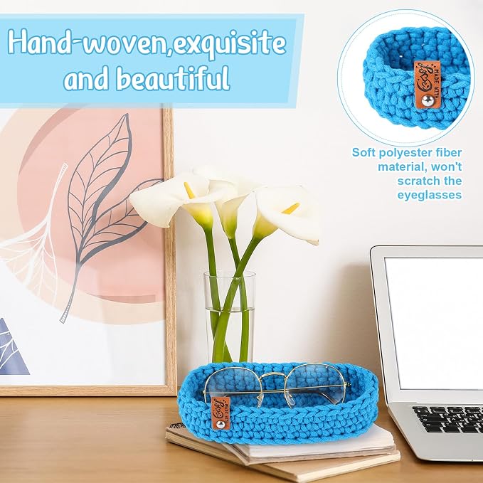 Tioncy Eyeglasses Holder for Nightstand Wool Anti Scratch Desk Bedside Knit - Image 2