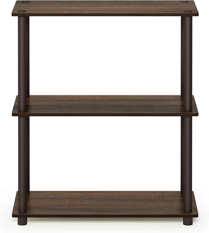 Furinno TURN-N-TUBE Storage Shelves, 3-Tier Book Shelf, Corner Shelf, Toolless - Image 4