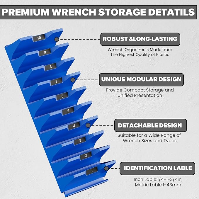 40PCS Magnetic Wrench Organizer Holder - Image 7