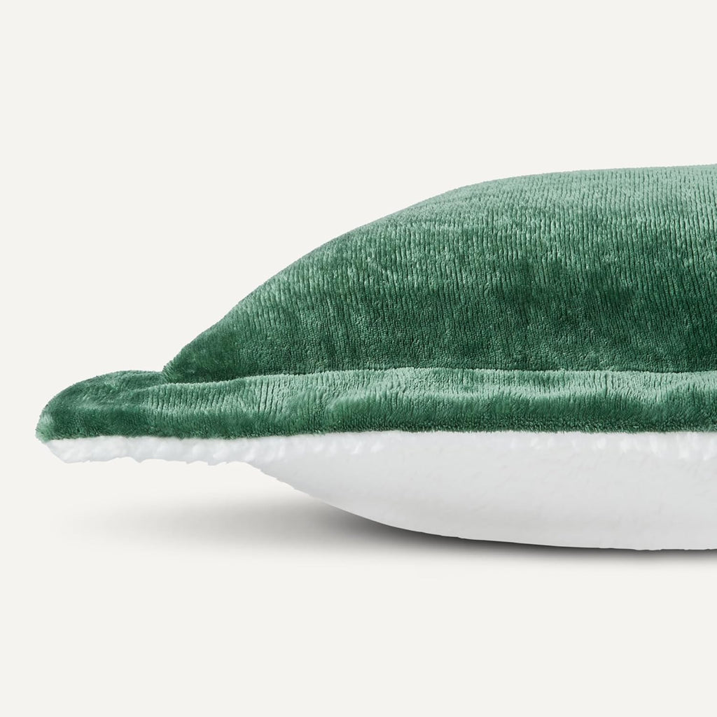 Amazon Basics Reversible Sherpa Comforter Set with Pillow Sham, Green, King