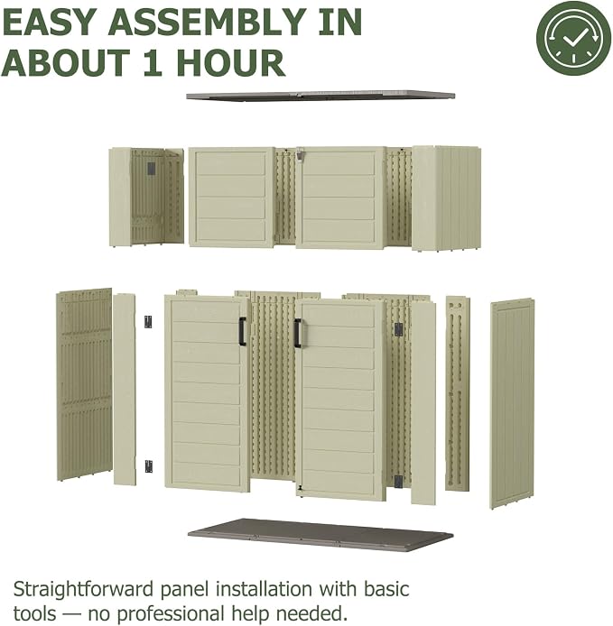 Aoxun 61 Cu.Ft Outdoor Storage Shed, Widened Outdoor Storage Cabinet Waterproof - Image 8