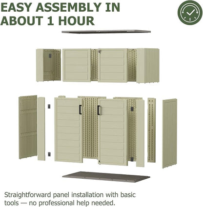 Aoxun 61 Cu.Ft Outdoor Storage Shed, Widened Outdoor Storage Cabinet Waterproof - Image 8