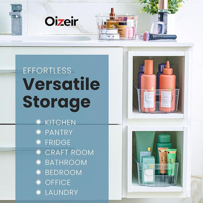 Oizeir 8 Pack Clear Plastic Storage Bins - Image 5