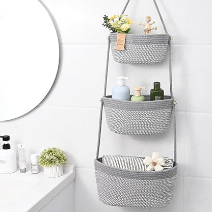 Hanging Basket, 3-Tier Woven Wall Basket - Image 4
