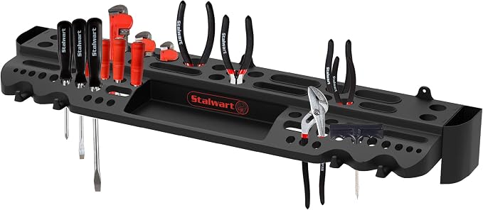 Tool Storage Shelf Wall Mount Utility Shelf Organizer Rack Has 61 Slots by Stalwart
