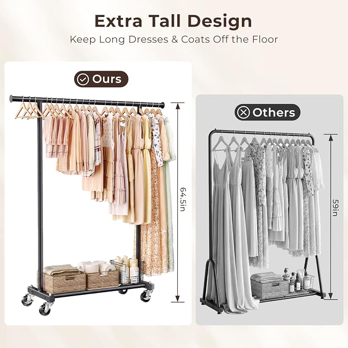 Clothing Rack for Hanging Clothes, Metal Garment Hanger Rack - Image 3
