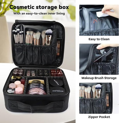 Travel Makeup Bag Makeup Cosmetic Train Case Organizer Portable Storage Bag - Image 2