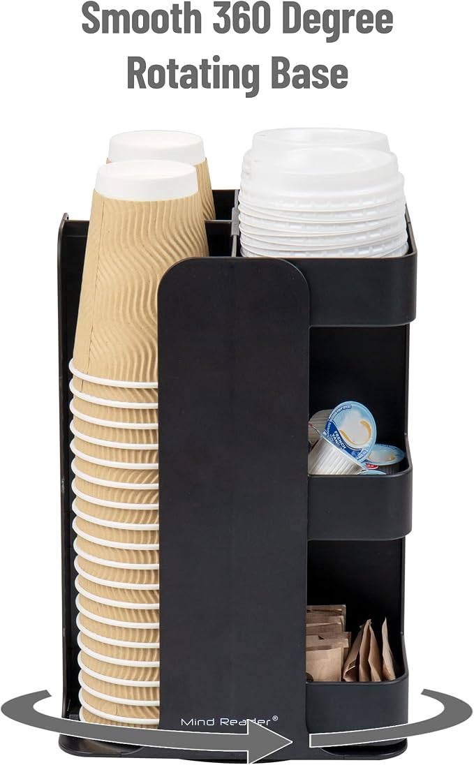 Mind Reader Cup Condiment Carousel, Countertop Organizer, Coffee Bar Accesories - Image 4