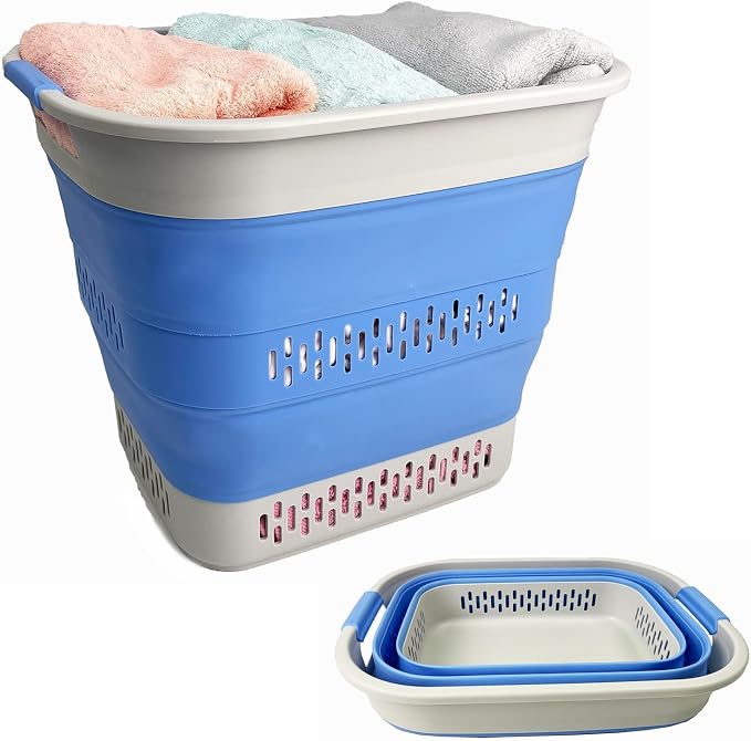 SAMMART 40L Collapsible Plastic Laundry Basket by SAMMART