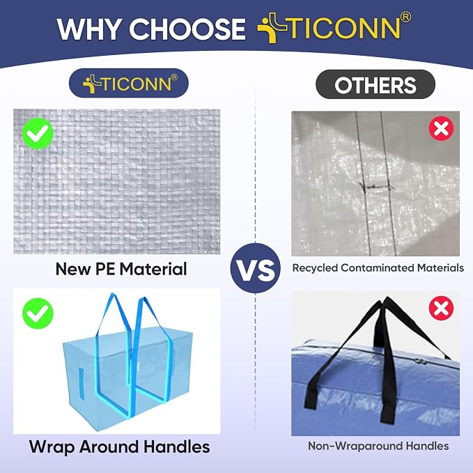 TICONN 2 Pack Extra Large Moving Bags - Image 4