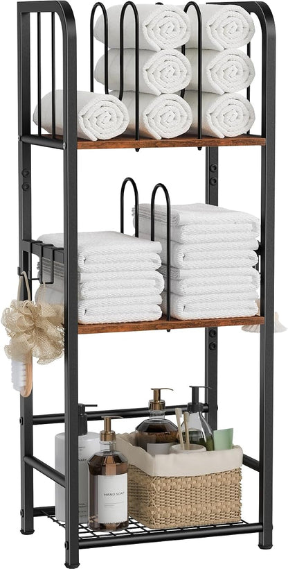 Snughome Towel Rack Free Standing 3-Tier M-Shaped Detachable Dividers, Metal by Snughome