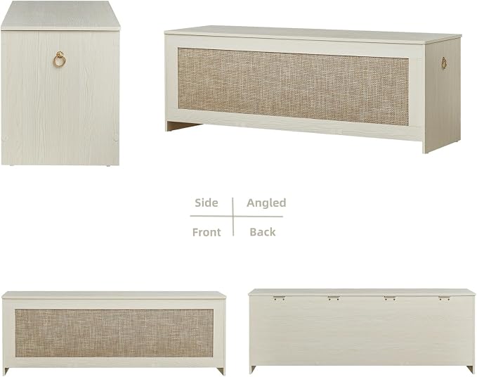 51.2" Storage Chest Extra Large, 51.2x15.7x18.3 Inch, Easy Assembly, Bench - Image 8