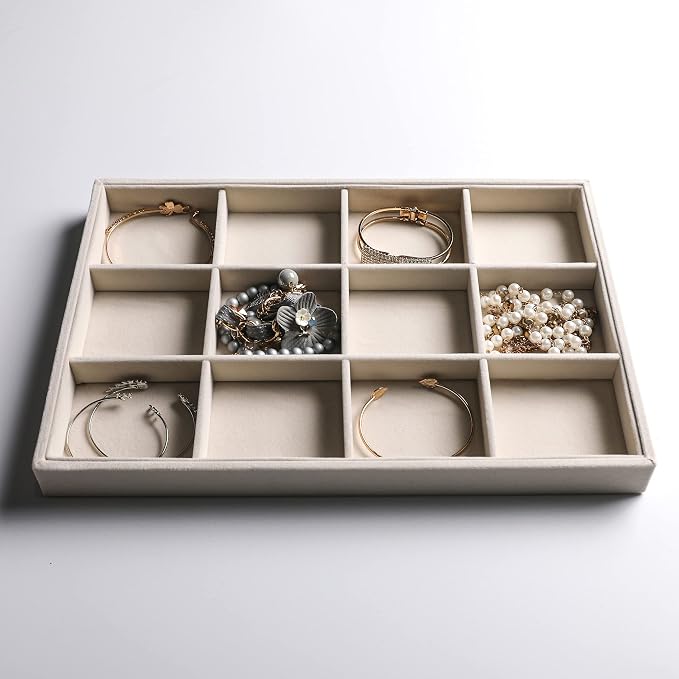 Frebeauty Stackable Velvet Jewelry Organizer Trays - Image 5