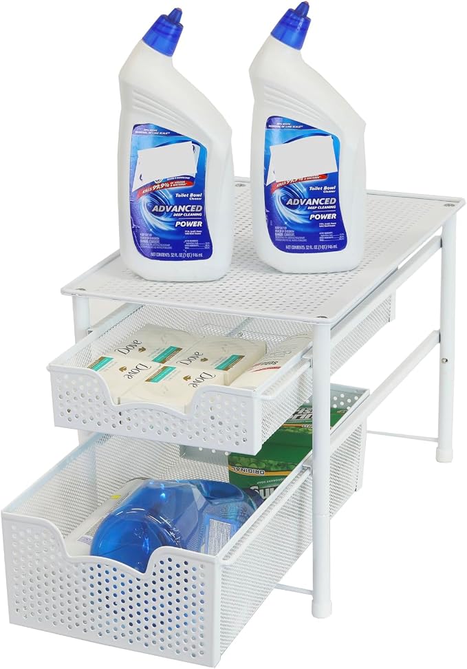 Simple Houseware Stackable 2 Tier Sliding Basket Organizer Drawer - Image 5