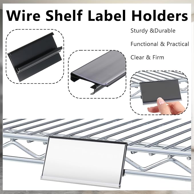 120 Pcs Wire Shelf Label Holders Compatible - Image 3