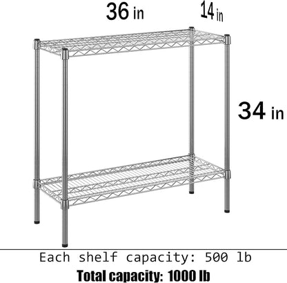 14" Deep x 36" Wide x 34" Height Wire Shelving Kit | 2-Tier | NSF Commercial - Image 3