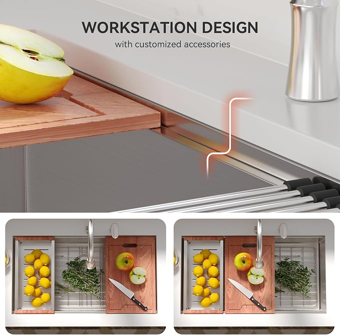 Lordear 32 Undermount Kitchen Sink 32x19 Inch Stainless Steel Kitchen Sinks - Image 8