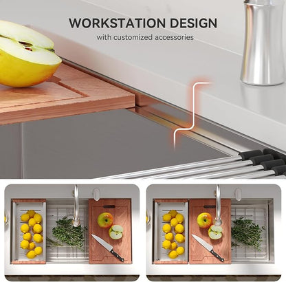 Lordear 32 Undermount Kitchen Sink 32x19 Inch Stainless Steel Kitchen Sinks - Image 8