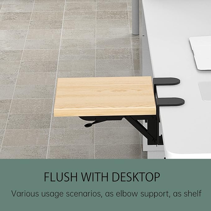 Sisyphy Ergonomics Desk Extender Tray, 9.5x9.1" Punch-Free Clamp on, Foldable - Image 4