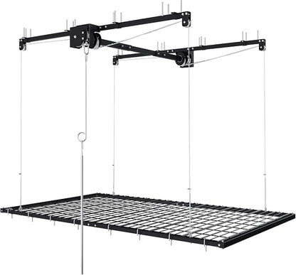 Overhead Garage Storage Rack 4x8 FT, Adjustable Ceiling Lift Storage System by Dithoko