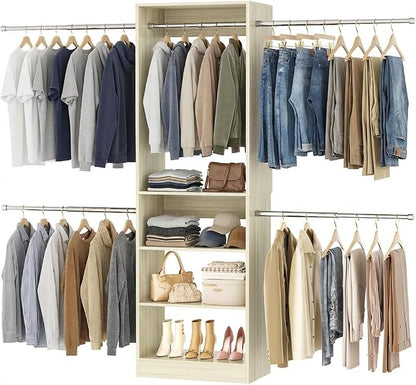 Homieasy Closet System, 4.5-11.5 Ft Expandable Closet Organizer, Light Oak | 5 by Homieasy