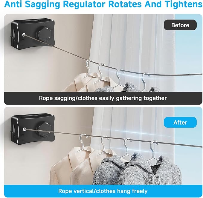 Retractable Outdoor Clothes Line, Heavy Duty Clothes Drying Laundry Line Wall - Image 4