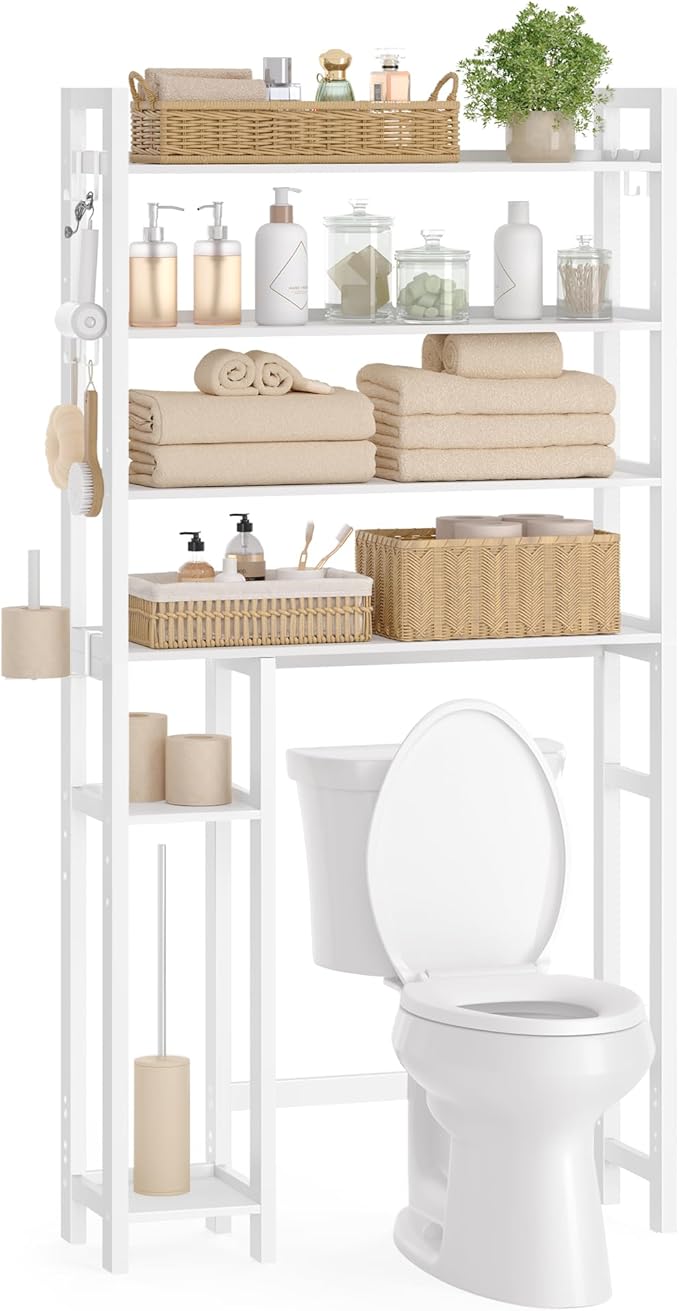 SONGMICS Over the Toilet Storage, 4-Tier Over Toilet Bathroom Organizer by Unknown